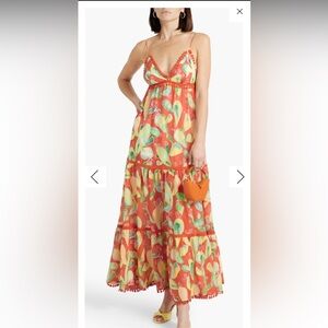 CHARO RUIZ IBIZA Maxi Dress M Salamanca Barbary Fruits Blue Green Cotton Resort